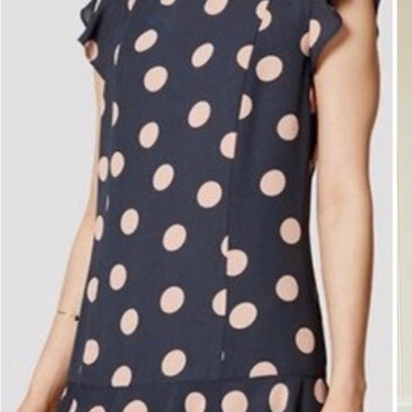 Loft Gray and Pink Polka Dot Dress - Picture 2 of 7